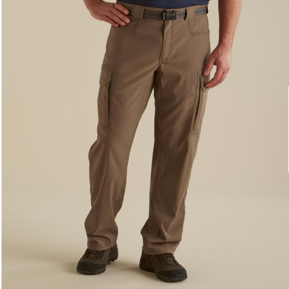 Duluth Trading Pants FLEX DRY ON THE FLY Cargo Tan Nylon Relaxed Fit Size 40x30 - Picture 1 of 12